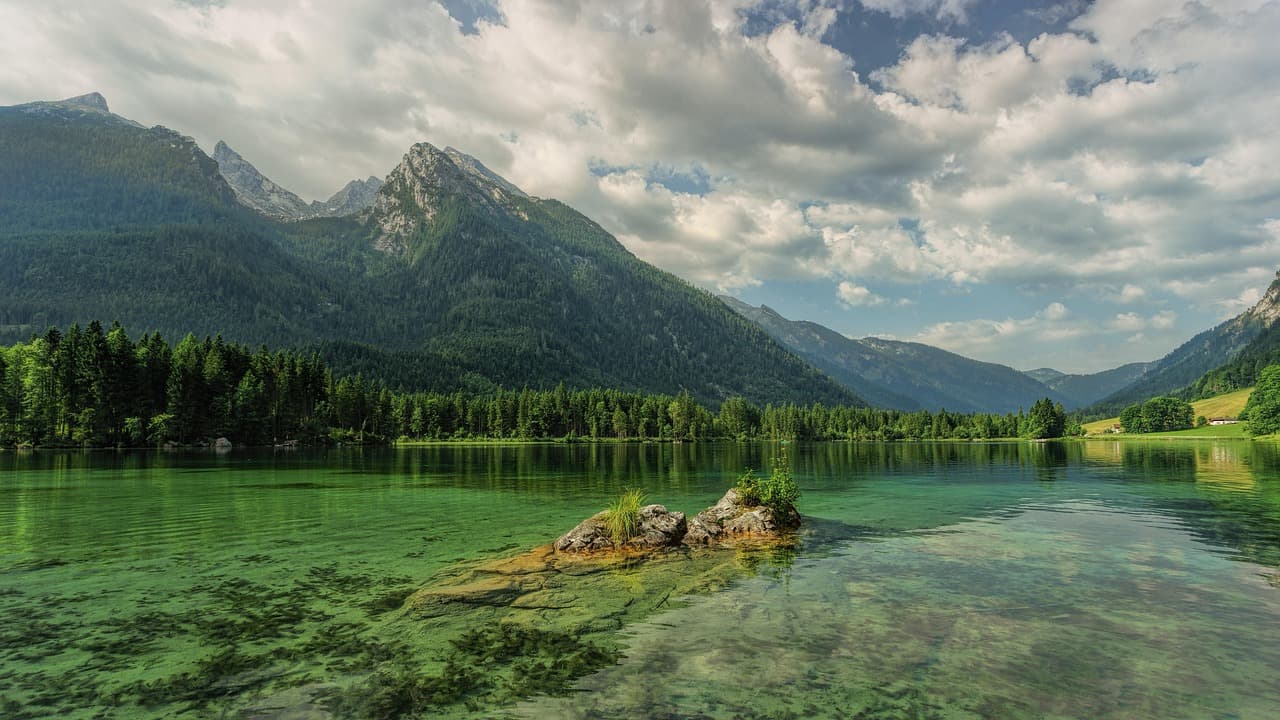 hintersee, lake, mountains, nature, scenery, alpine, reflection, water, trees, forest, mountain range, idyllic, scenic, mood, summer, ramsau, bergsee, berchtesgaden, bavaria, lake, mountains, mountains, nature, nature, nature, scenery, forest, forest, forest, forest, forest, summer [pid:3601004][dark]