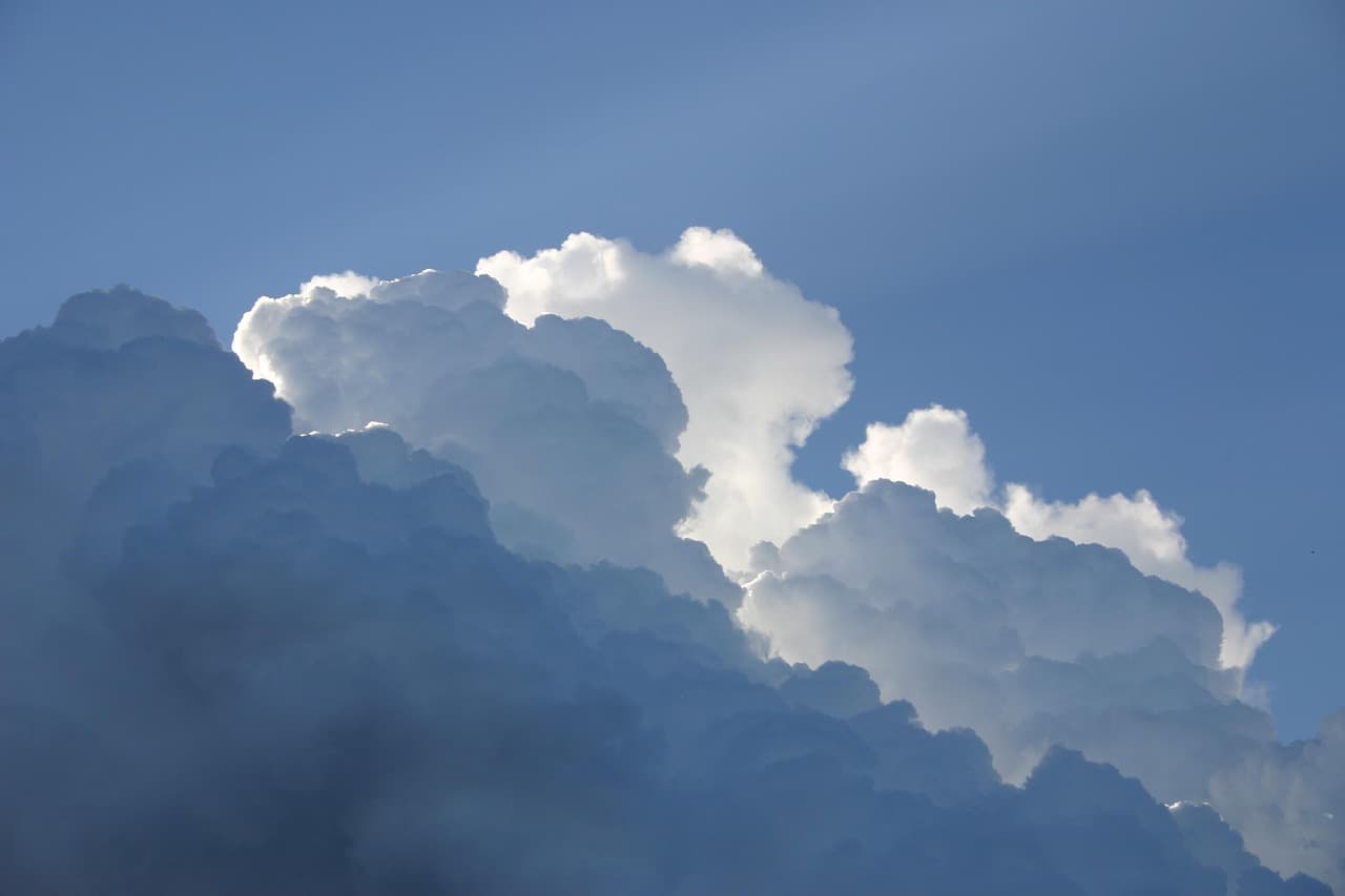 clouds, sky, atmosphere, cloudy, cumulonimbus, cloudscape, nature, skyscape, meteorology [pid:414198][dark]