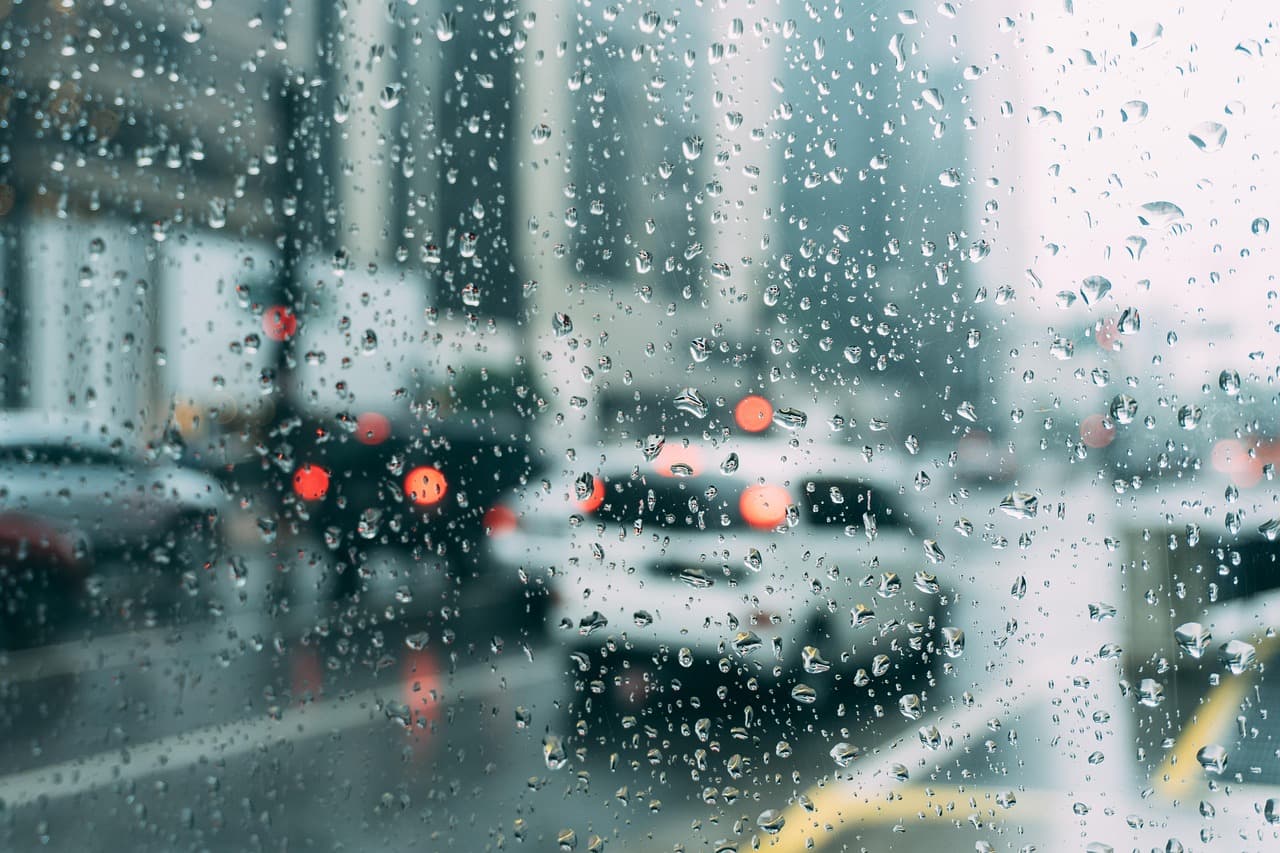 glass window, wet, rain, nature, rainy, raining, rainy weather, glass surface, water droplets, blur, cars, drops, drops of water, glass, raindrops, road, traffic, water, weather, window [pid:1845534]