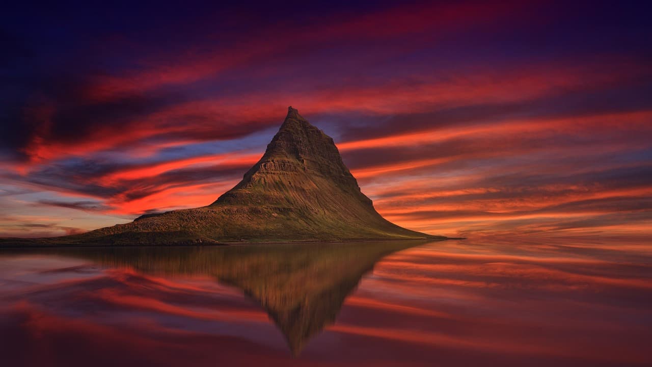 kirkjufell, iceland, mountain, abenrot, sunset, dusk, dawn, sky, evening, waters, landscape, reflection, afterglow, mirroring, water, nature, lake, evening sky, mood, abendstimmung, clouds, morgenrot, sunrise, magic, nature wallpaper, iceland, iceland, iceland, iceland, iceland, magic [pid:3092048]