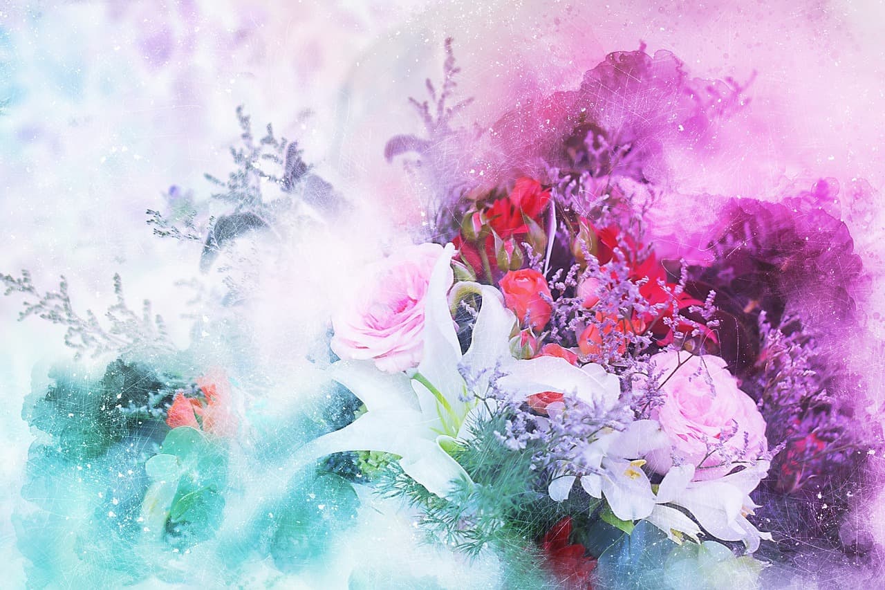 flowers, bouquet, beautiful flowers, flower background, art, abstract, nature, wedding, watercolor, vintage, spring, flower wallpaper, romantic, artistic, design, t-shirt, aquarelle, paint splatter, digital art, digital paint, drawing [pid:2611474]