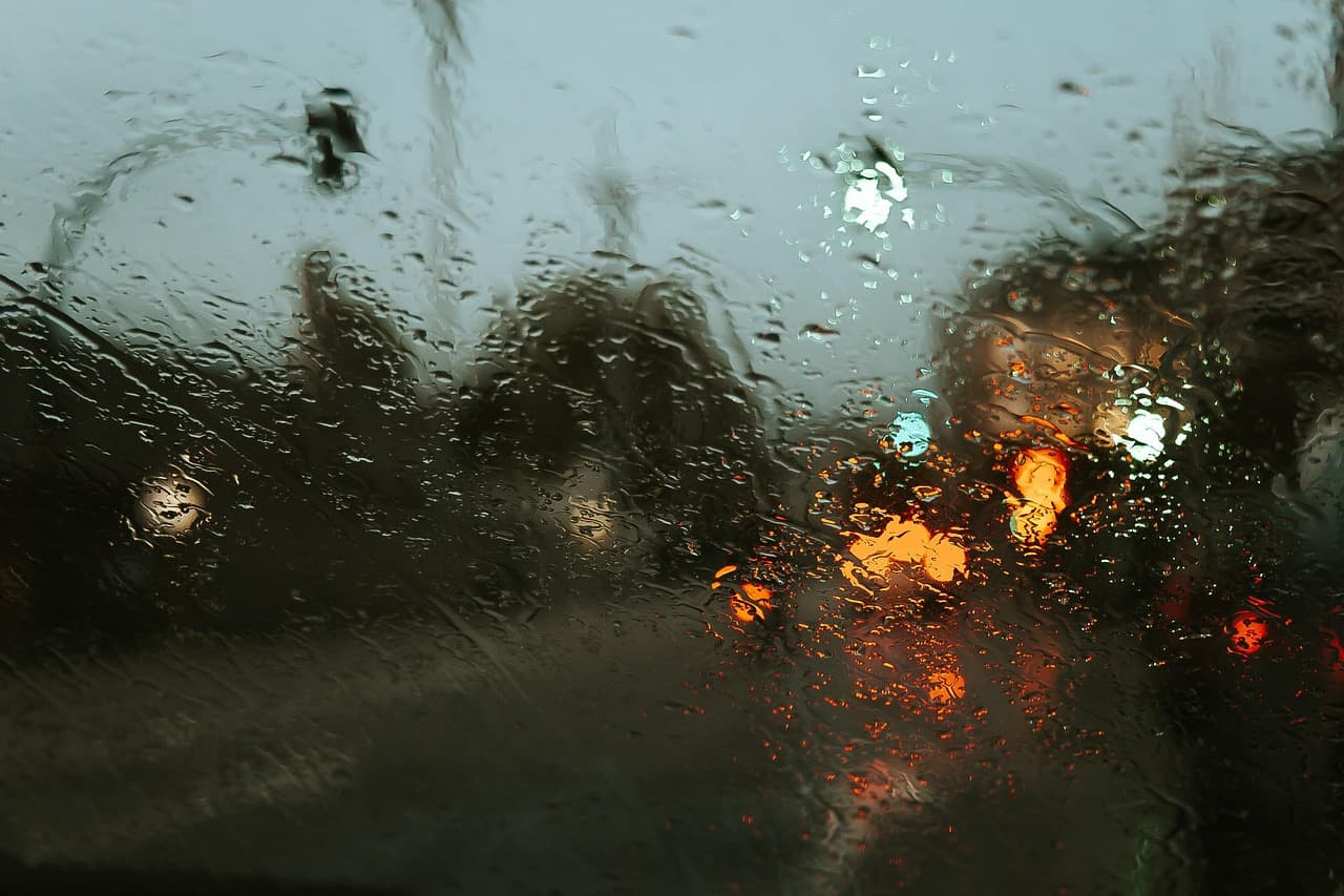 windshield, rain, glass, surface, raindrops, raining, glass window, wet, moist, splash, water, drops, liquid, window, nature, droplets [pid:5366584]