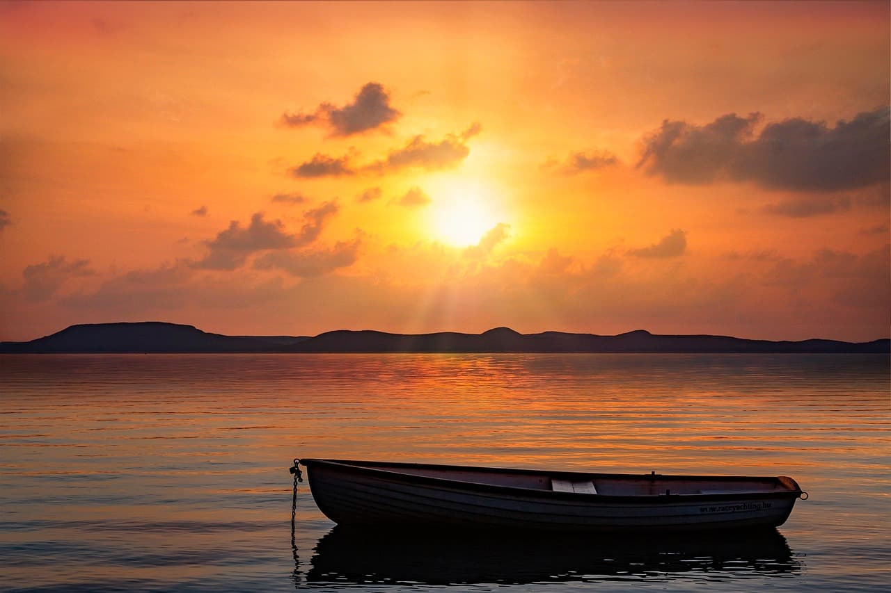 boat, view, sunset, sail, landscape, sea, darling, clouds, sun, fantasy, barca, nature [pid:9322331][dark]