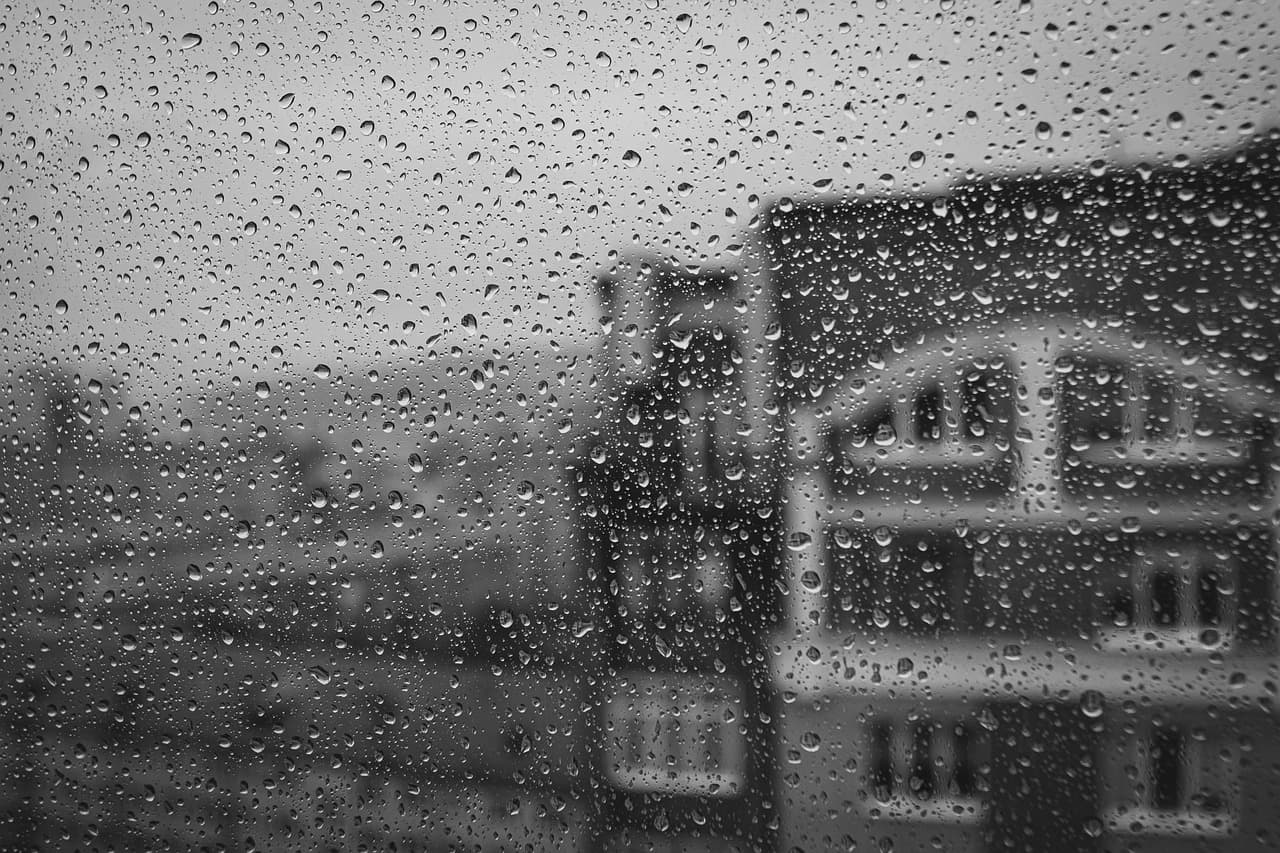 glass window, rain drops, water drops, nature, rain, window, monochrome, black and white [pid:7432343][dark]