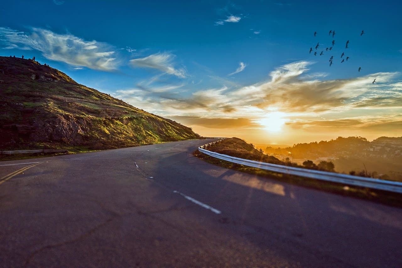 winding road, sunset, mountains, mountain landscape, street, avenue, pavement, asphalt, lane, sun, sky, road, travel, sunrise, landscape, nature, curve, trip, roadside, scenic, winding, rural, way, street, road, road, road, road, road, travel, sunrise [pid:1556177][dark]