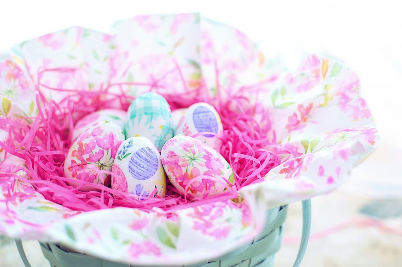 easter, basket, eggs, decoupage eggs, nature, spring, colorful, pastels [pid:4093368][light]