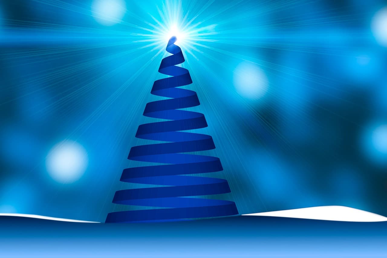 christmas, card, light, congratulation, christmas card, tree, nature, flash, bokeh, blue [pid:7583114][dark]