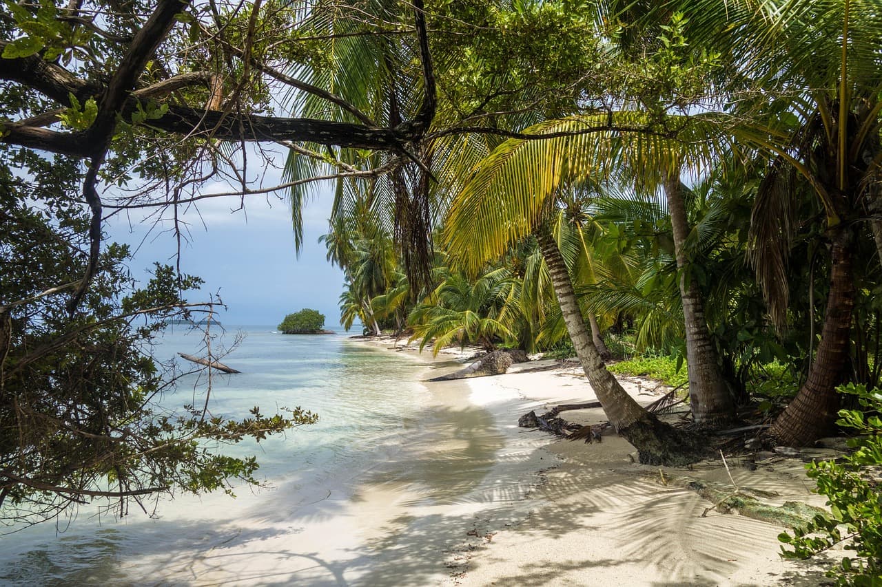 beach, nature, san blas islands, panama, island, paradise, sea, caribbean, water, sand, jungle, archipelago, vacation [pid:4388225][dark]