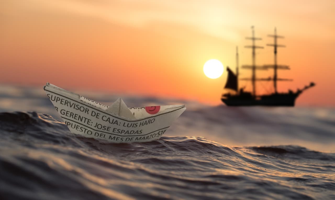 paper boat, sunset, sea, dawn, ship, dusk, sundown, nature, twilight, sunset, sea, sea, ship, ship, ship, ship, ship, nature [pid:3361172][light]