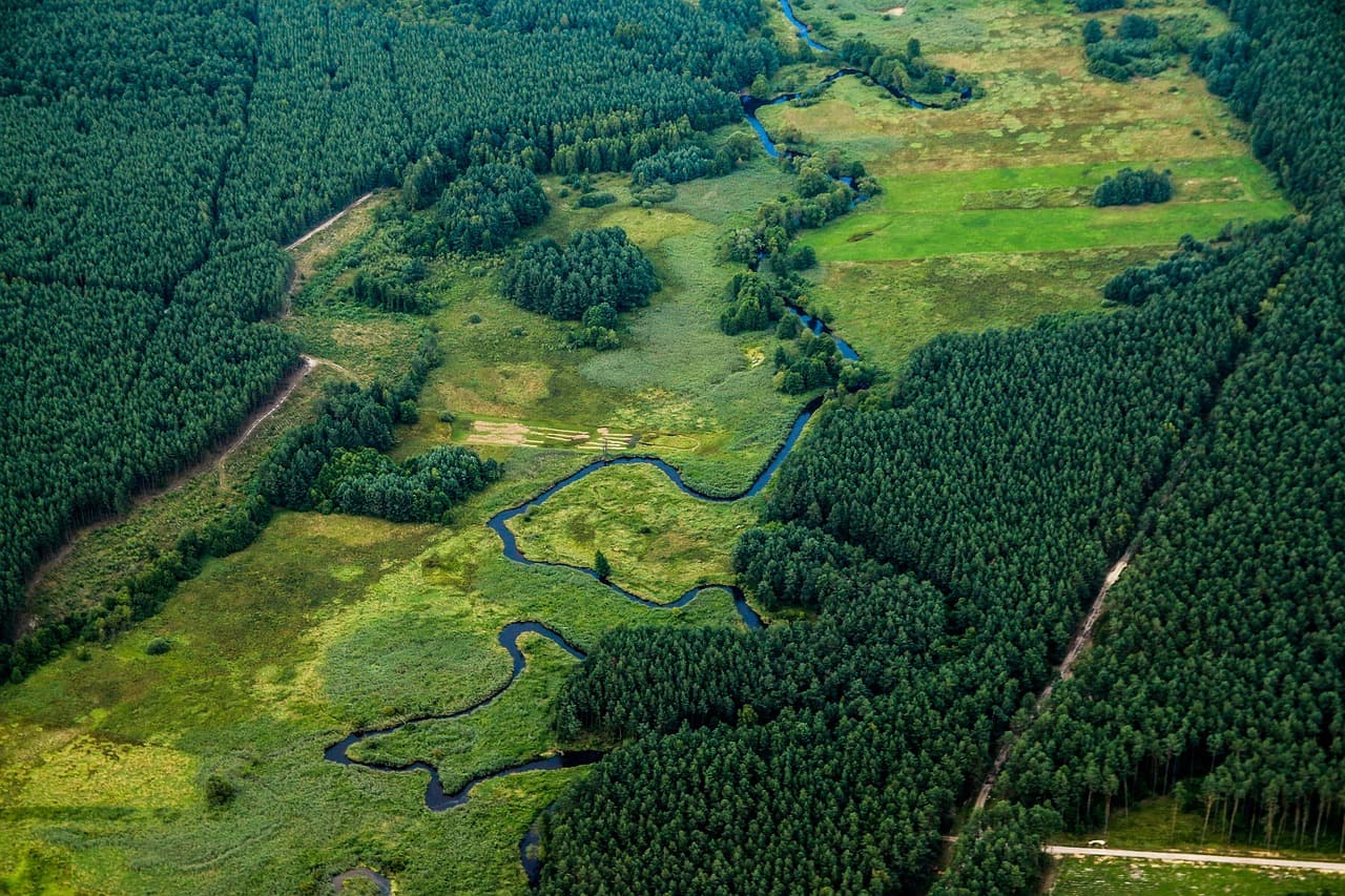 river, landscape, nature, green, poland, ribbon, forest, aerial photo, flight, green, poland, poland, poland, poland, poland, forest [pid:2826927][dark]