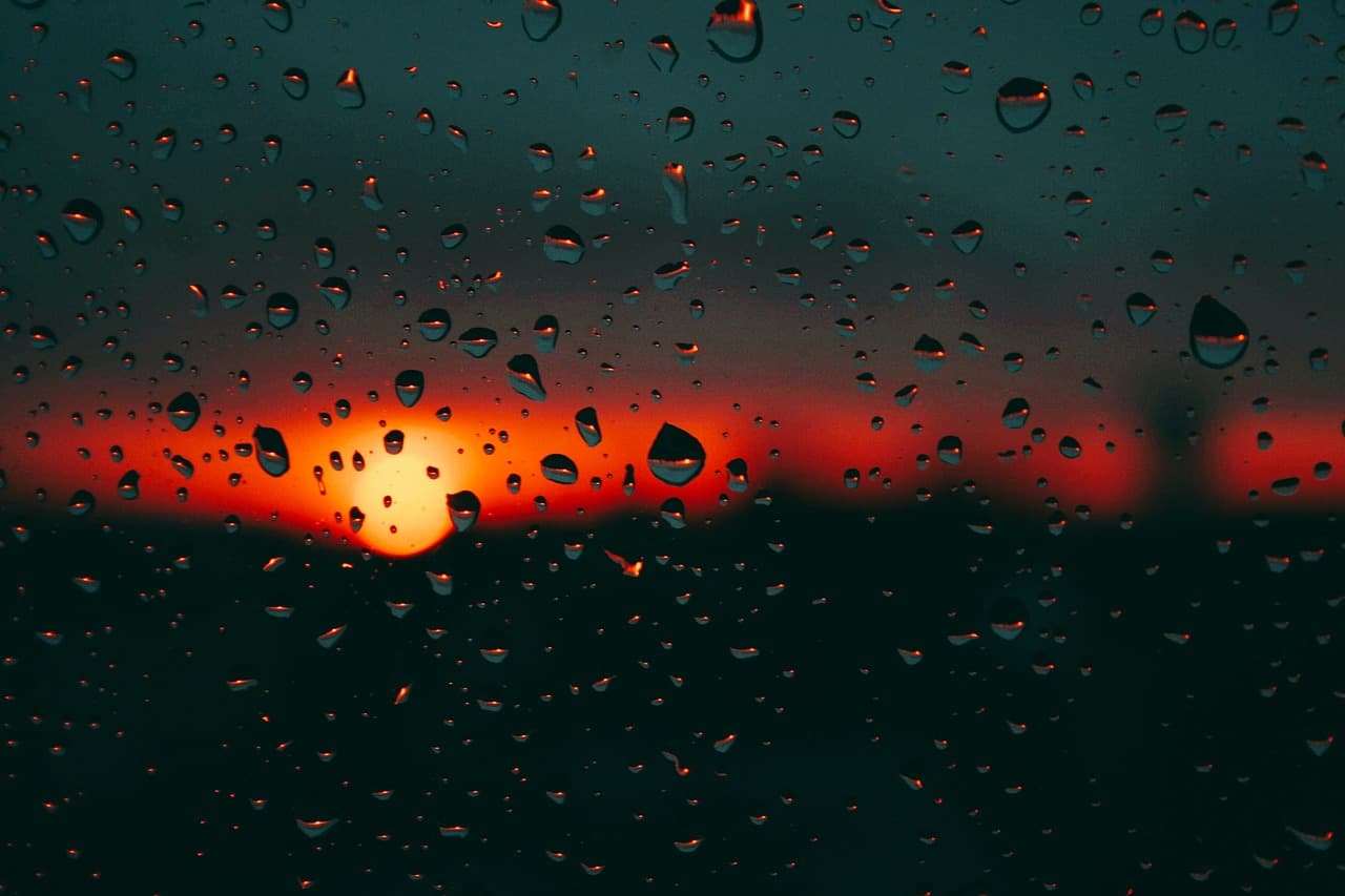 sunset, sun, rain, window, nature, drops [pid:3952754][dark]